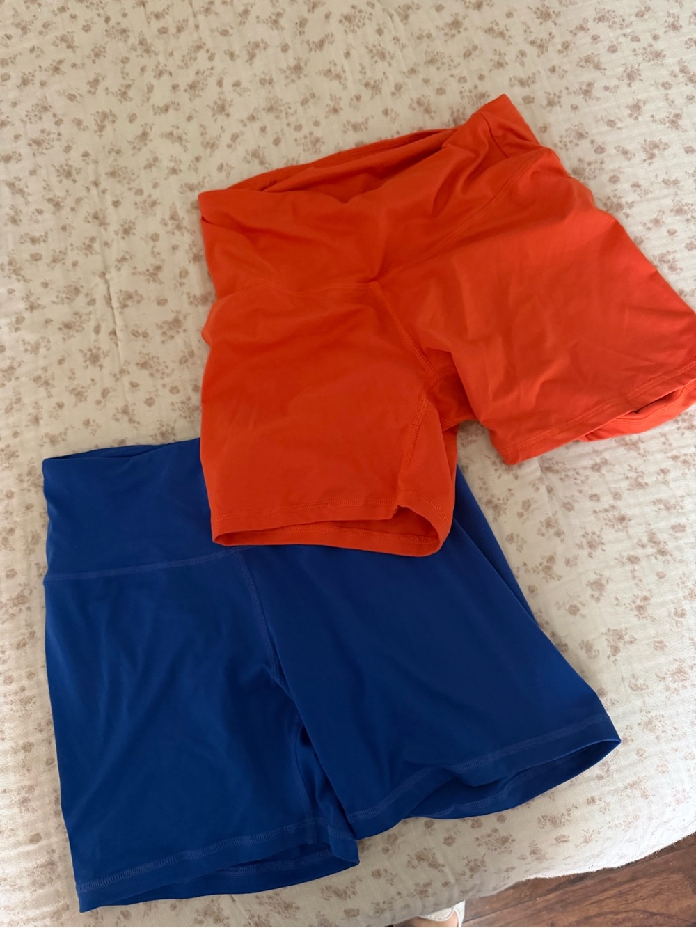 Amazon Women's Athletic Bike Shorts - Orange & Blue